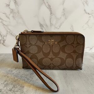 Coach Brown Signature Wristlet - Great condition!